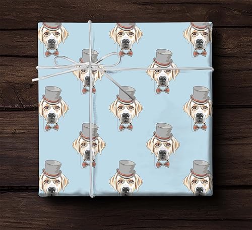 Miniatura 5 de Divertido papel de regalo amarillo de laboratorio Labrador Retriever de primera calidad, envoltura de regalo de Navidad, cumpleaños, decoración de