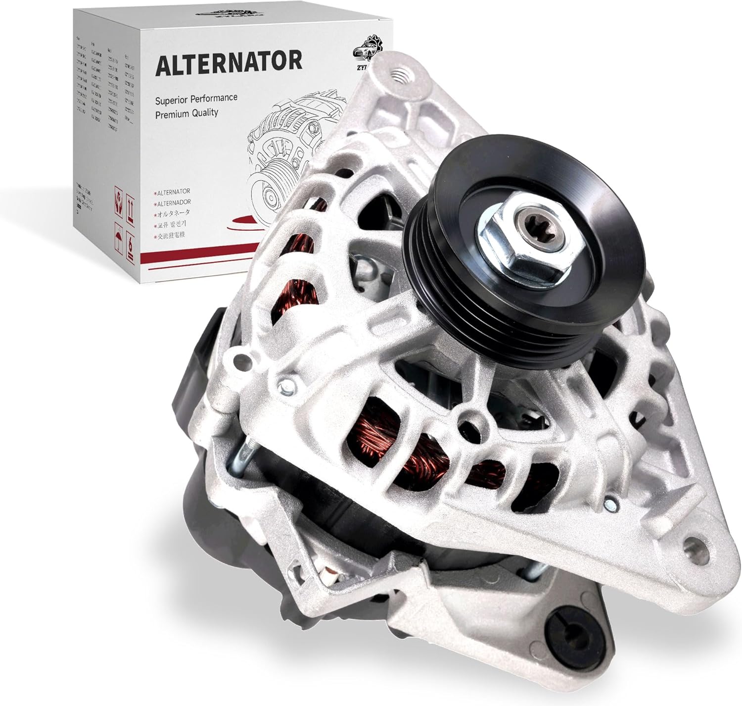 Alternator For/HYUNDAI Elantra 2007-2012,For/KIA Spectra5 2007-2009,Spectra 2007-2009,Soul 2010-2011 L4 2.0L,OE 37300-23650,11311,11311N,4-Groove Pulley 90A 12V