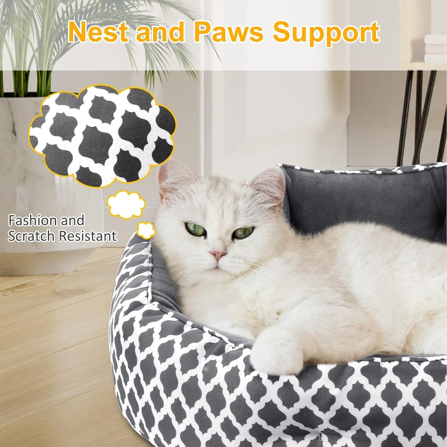 JOYO Cat Bed for Indoor Cat, 25 inch Pet Bed Machine Washable with Non-Slip Bottom for Cats or Small Dogs, Double Sided Cat Cushions Bed for Summer and Winter, Soft Round Sofa Bed for Kitties Puppy