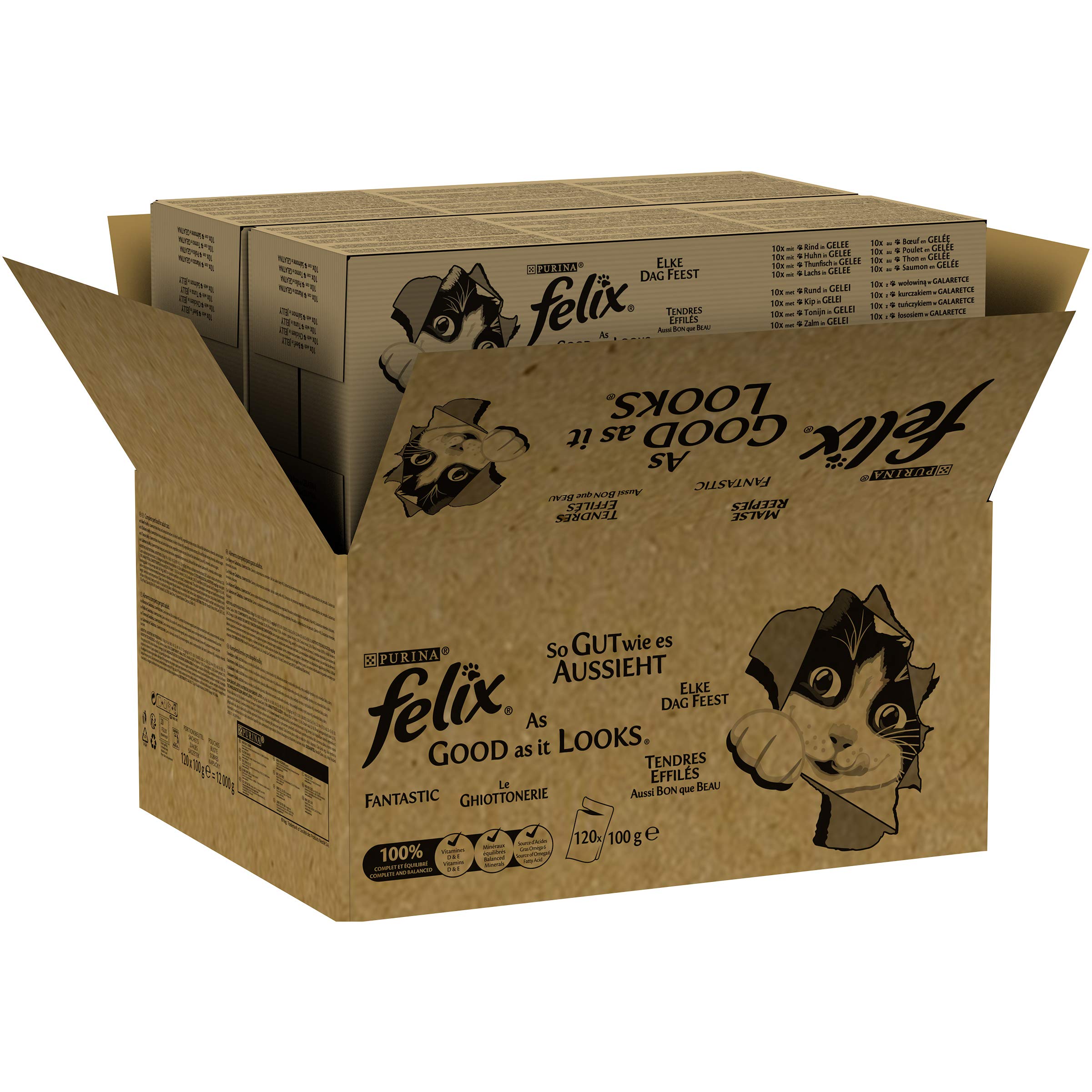 Felix So gut wie es aussieht Cibo umido per gatti, gusto manzo, da 12000 g