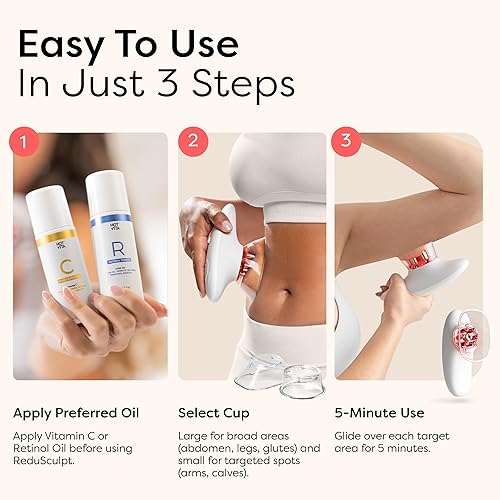 Miniatura 5 de Dispositivo de cuidado corporal con vitamina C y aceites de retinol - Paquete de 3 piezas de tonificación cosmética y masaje para una piel de