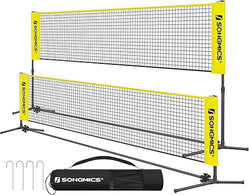 Vista 43 de SONGMICS - Juego de red de bádminton; juego deportivo portátil para bádminton, tenis, voleibol infantil, pickleball; de fácil instalación; red