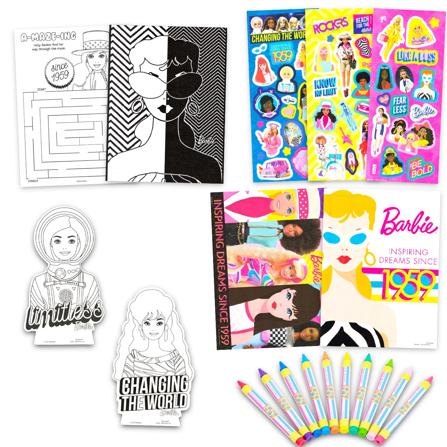 Barbie Ultimatives Aktivitäts-Set – Kunst- und Bastel-Set mit Malbuch, Aufklebern, Spielen, Puzzles, Zeichnen und mehr | Barbie Aktivitäten für Mädchen, Kinder