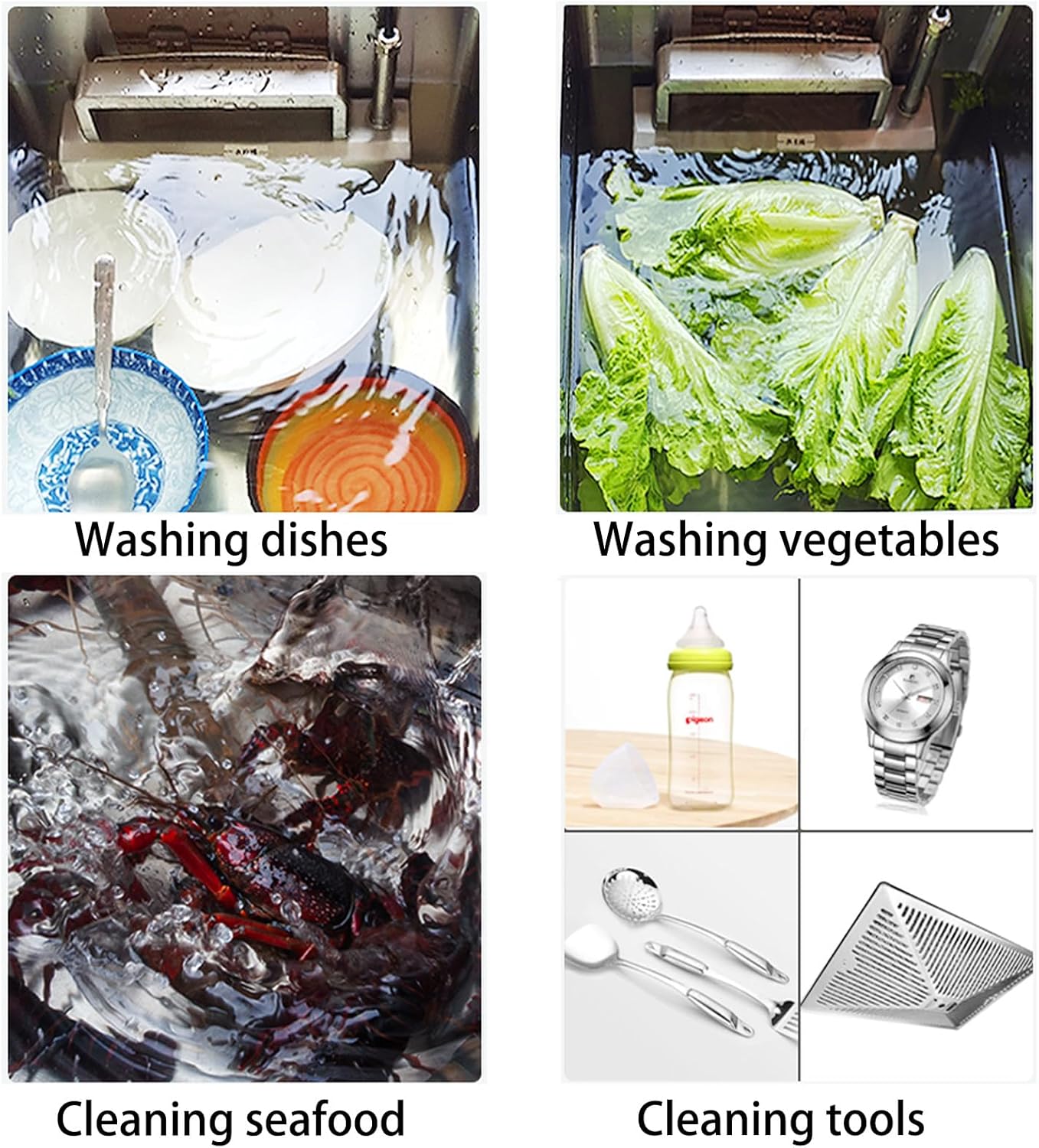 High Power Ultrasonic Sink Dishwasher 380W 40KHz, Deep Cleaning Immersion Washer, with Control Panel,Portable Split Design,Stainless Steel Material,No Installation,for Apartment RV Dorm