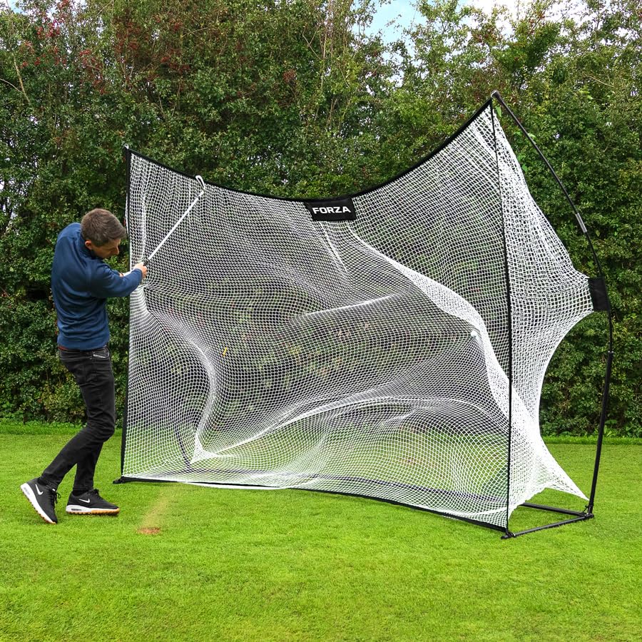 FORZA ProFlex Pop-Up-Golf-Netz [2,4 m x 2,4 m oder 3 m x 2,1 m] | Tragbares Golf-Übungsnetz mit Tragetasche | strapazierfähiges Polyester-Golf-Schlagnetz für Fahr- und Schwungtraining