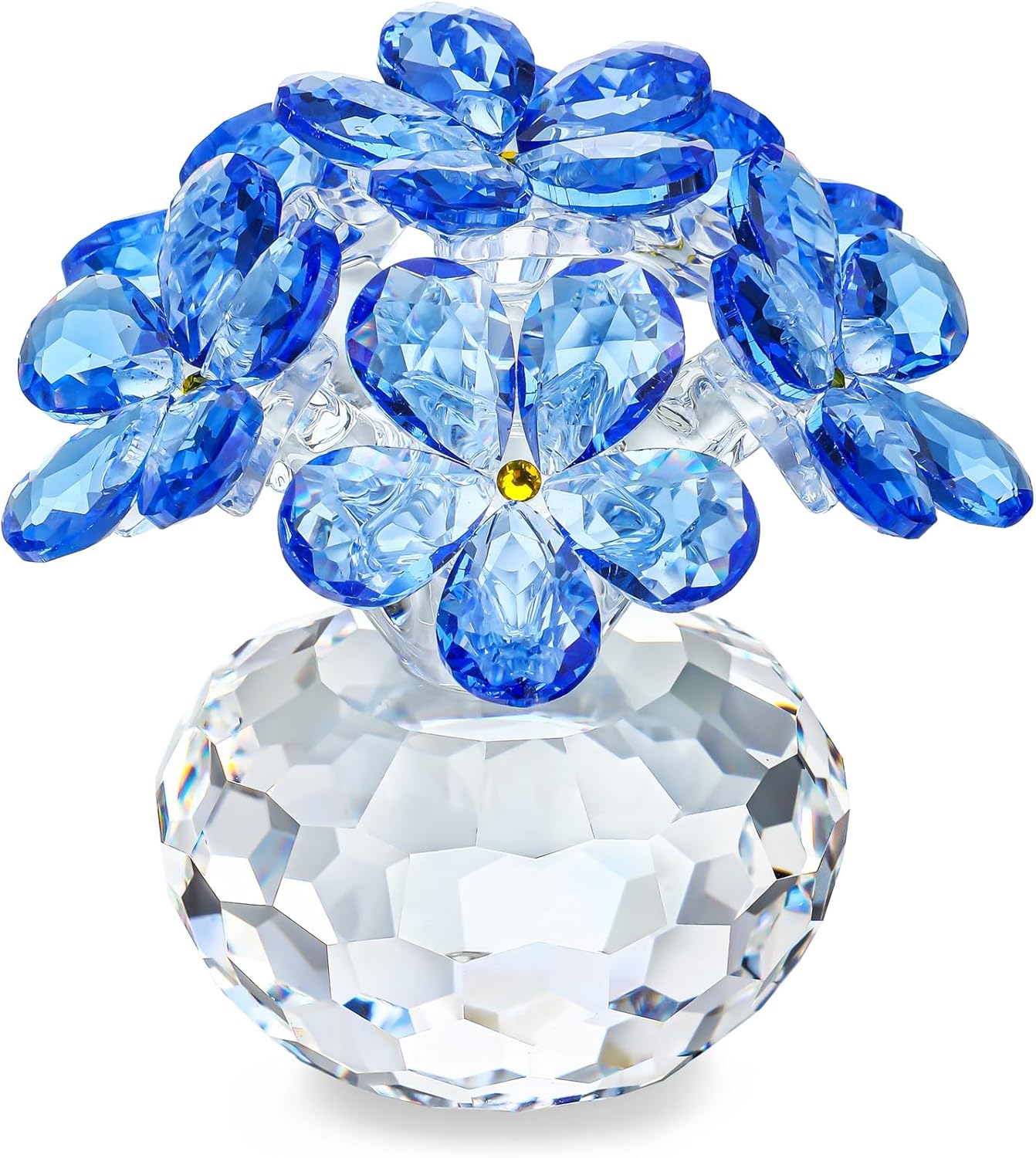 H&D HYALINE & DORA Blue Crystal Flower Figurine Me Not,Crystal