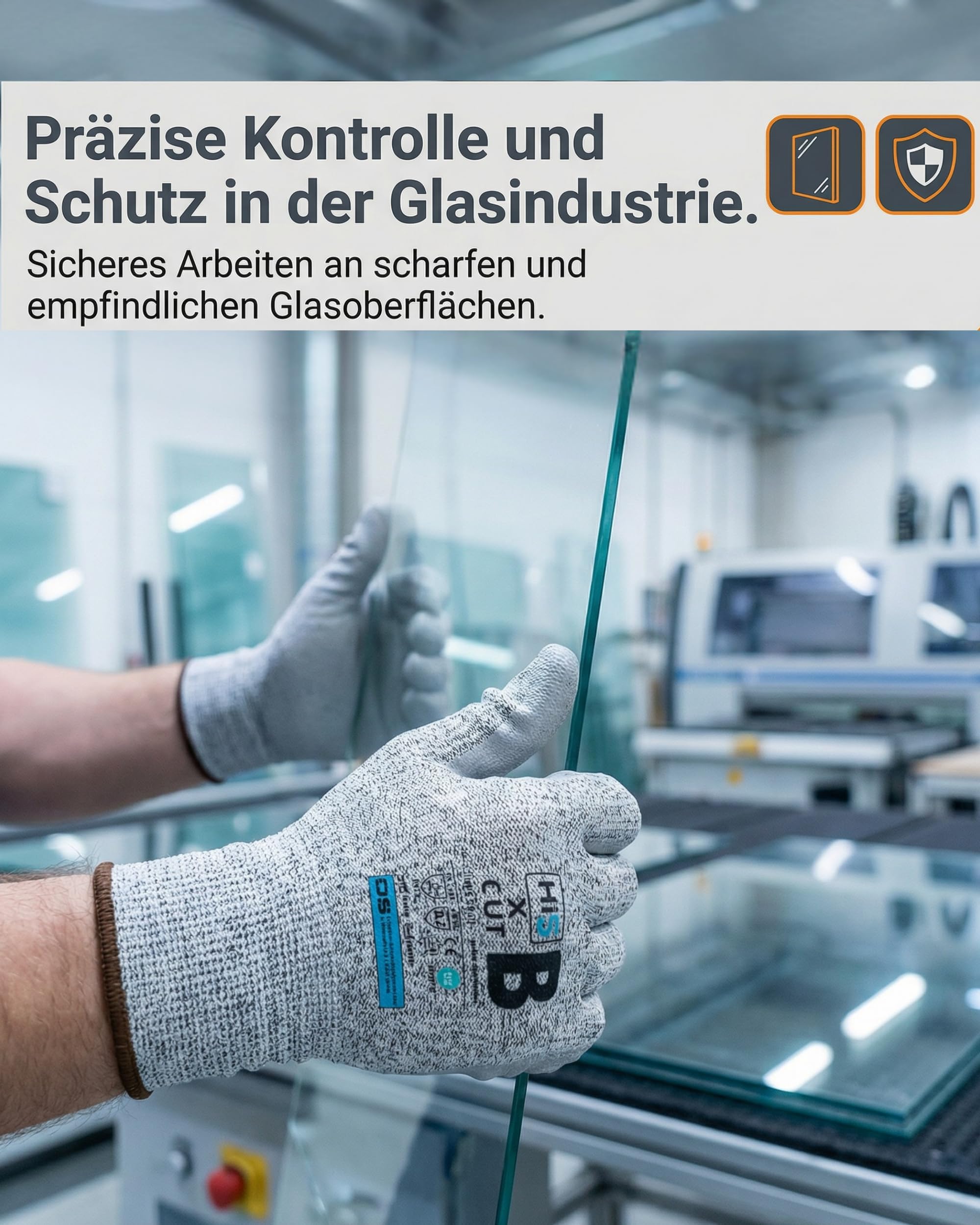 Hi5 X-Cut Schnittschutzhandschuhe 4X42B – 13G UHMWPE/Nylon/Spandex – PU-Handflächenbeschichtung – Schnittschutz Level B – EN 388 – grau (XL, 120, stück)