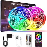 HBOWMDJIA 200FT LED Strip Lights for Bedroom - 2x100FT RGB Color Changing, Music Sync, App & Remote Control, Room Party Decor