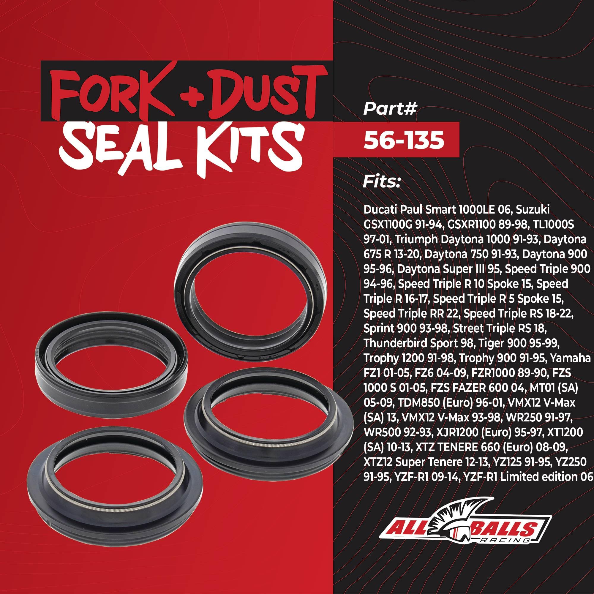 Amazon.com: All Balls Racing 56-135 Fork and Dust Seal Kit