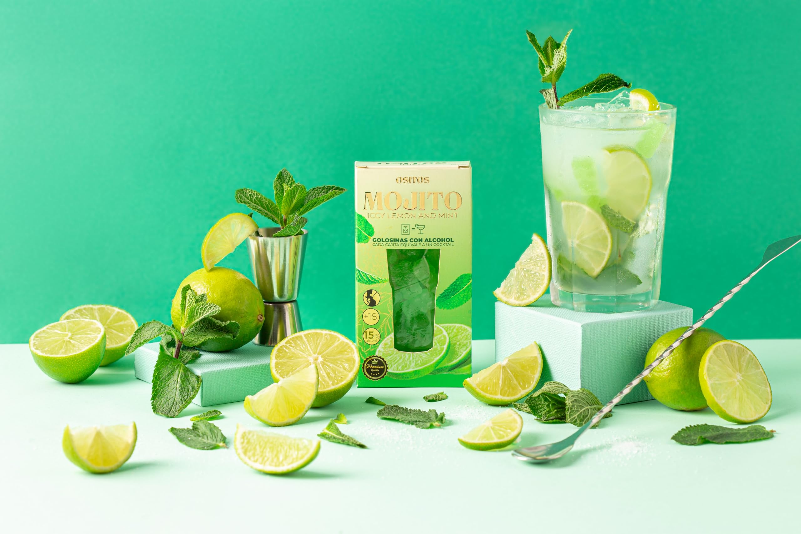 OSITOS Mojito - Cocktail comestible. Cada cajita equivale como un cocktail en volumen de alcohol.