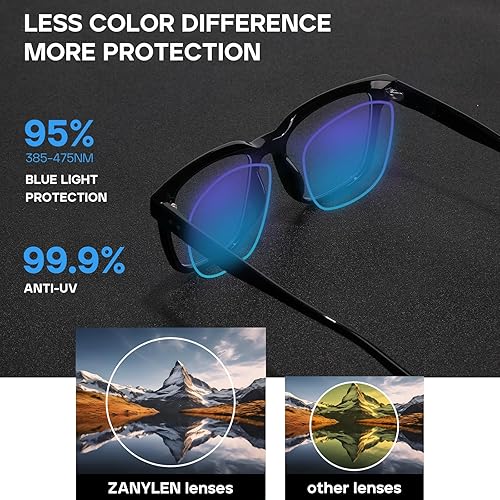 Miniatura 5 de Gafas de luz azul de gran tamaño para mujereshombres, computadora, juegos, teléfono, bloqueador azul, antirreflejo, cuadrado, negrotransparente, TR90