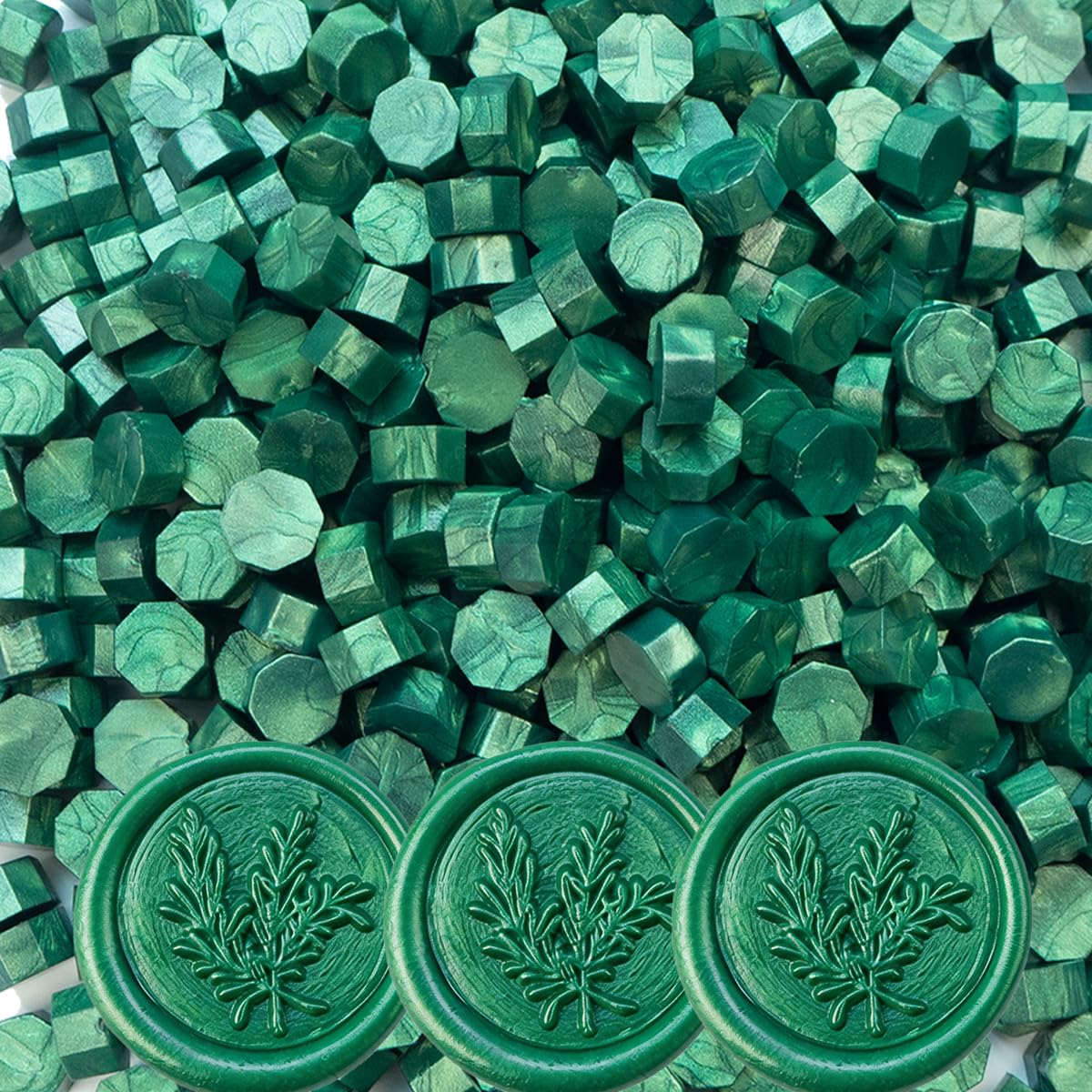 Zifospy Wax Seal Beads – Ideal for Wax Seal Stamps, Letters, Greeting Cards, Wedding Invitations, Wine Bottles & DIY Crafts,620-piece Pine Green
