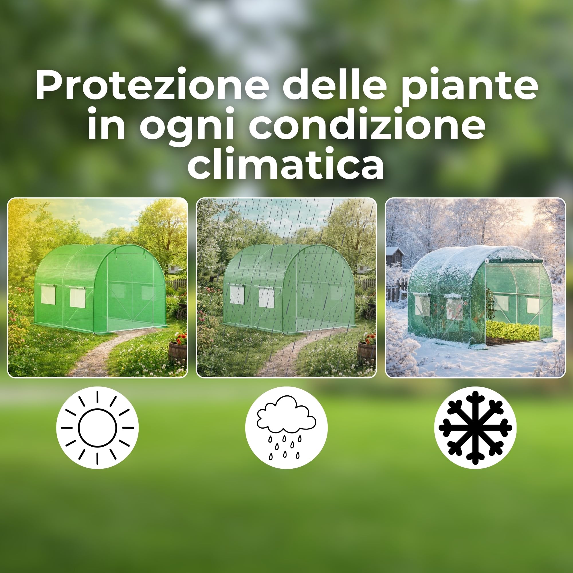 SPRINGOS serra con tetto ad arco 200 x 200 x 200 cm