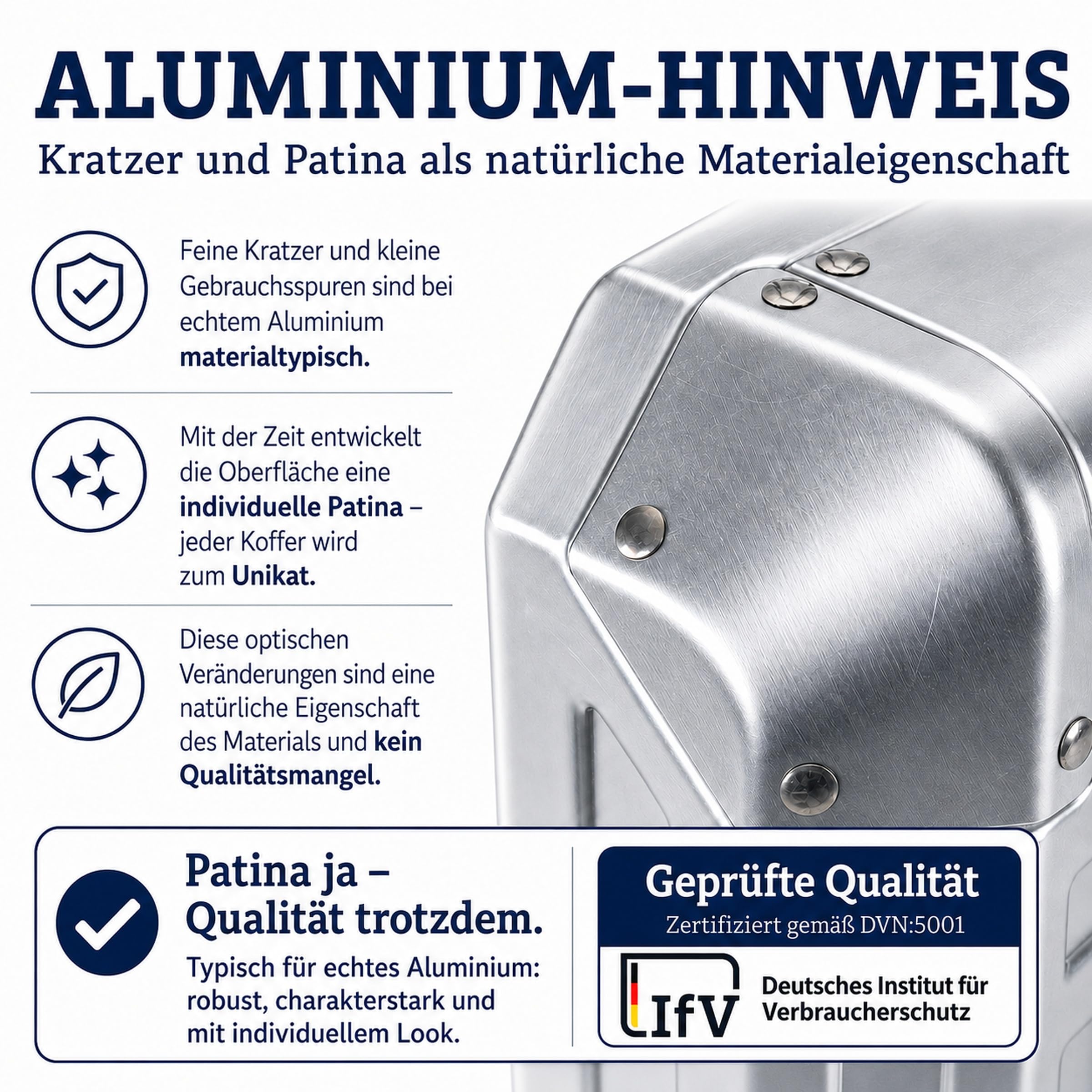 Aluminiowa walizka podróżna, walizka pokładowa, twarda obudowa, walizka na kółkach, bagaż podręczny, uchwyt teleskopowy, TSA, 4 kółka, srebro, Handgepäck & Großer Koffer XL Set