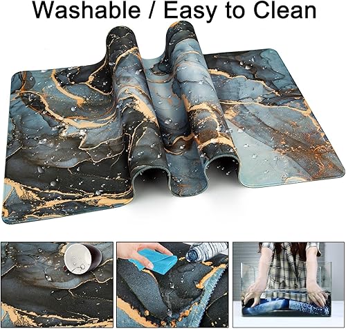 Vista 47 de Alfombrilla de escritorio, alfombrilla grande para mouse de 35 x 15.6 pulgadas, XXL extendida para juegos, con base antideslizante, alfombrilla