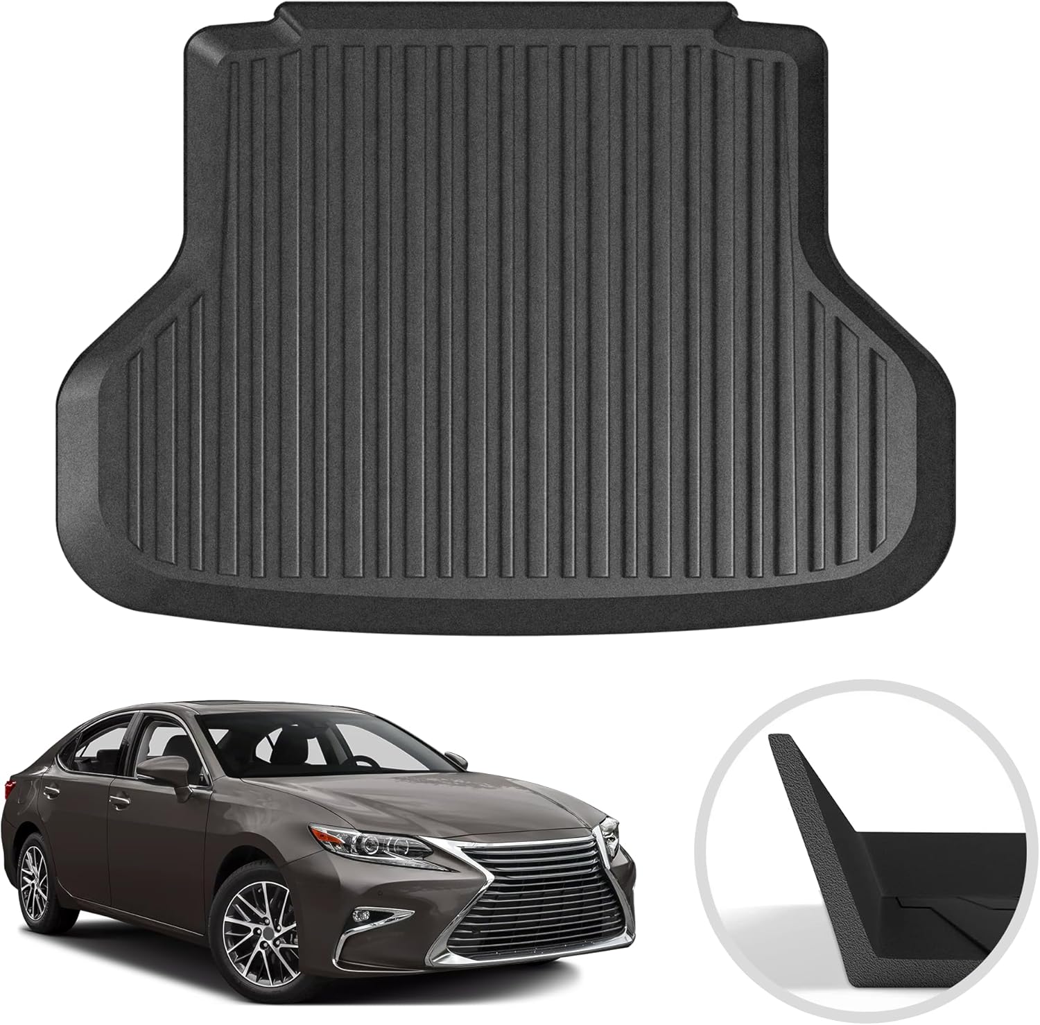 Premium Cargo Liner for Lexus ES350 2013-2018 - 100% Protection - Custom Fit Car Trunk Mat - All-Season Black Cargo Mat - 3D Shaped Laser Measured Trunk Liners for Lexus ES350 2013-2018.