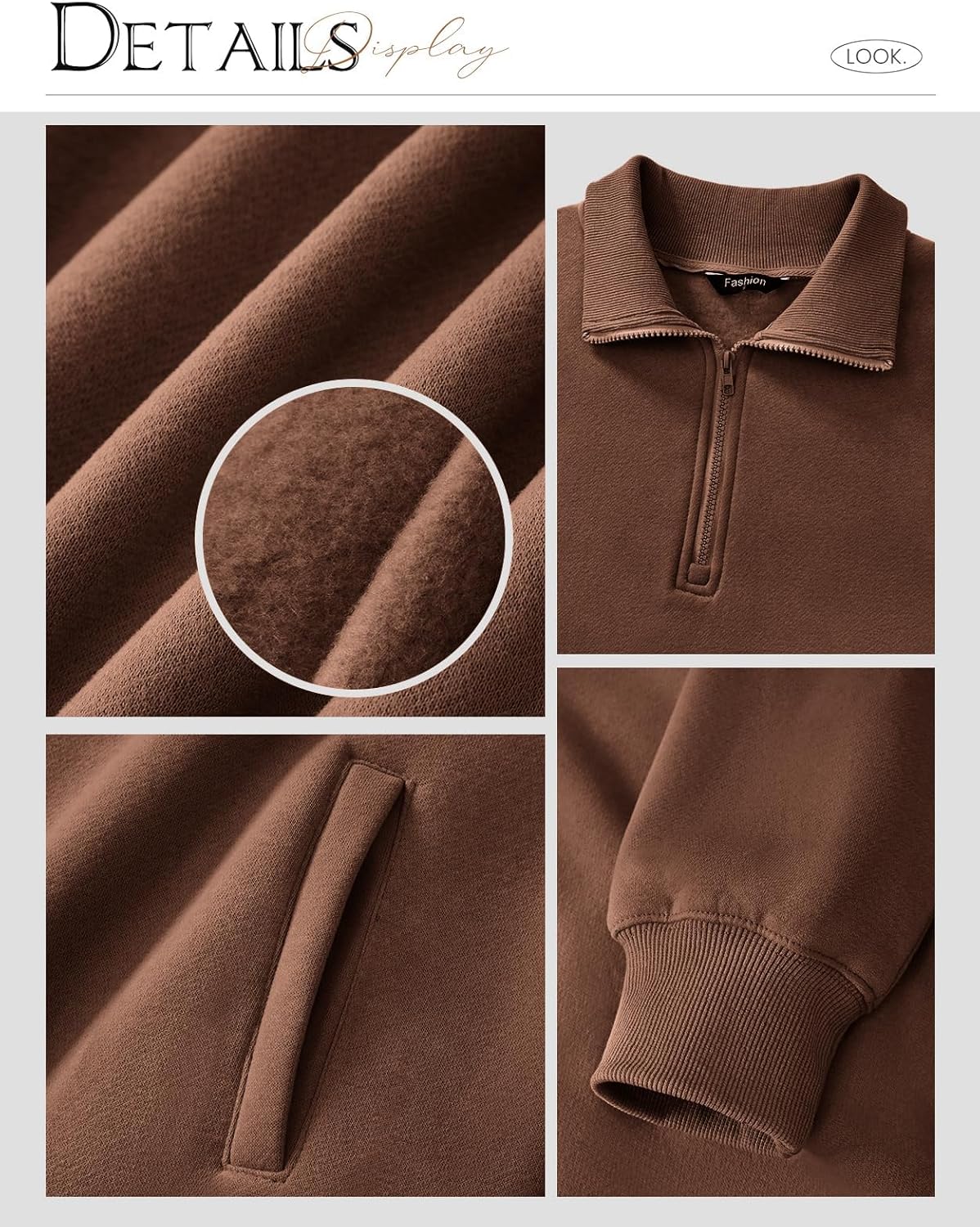 PRETTYGARDEN Womens Half Zip Oversized Sweatshirts Fleece Hoodies 2026 Trendy Long Sleeve Pullover Tops Y2k Spring Outfits - Image 5