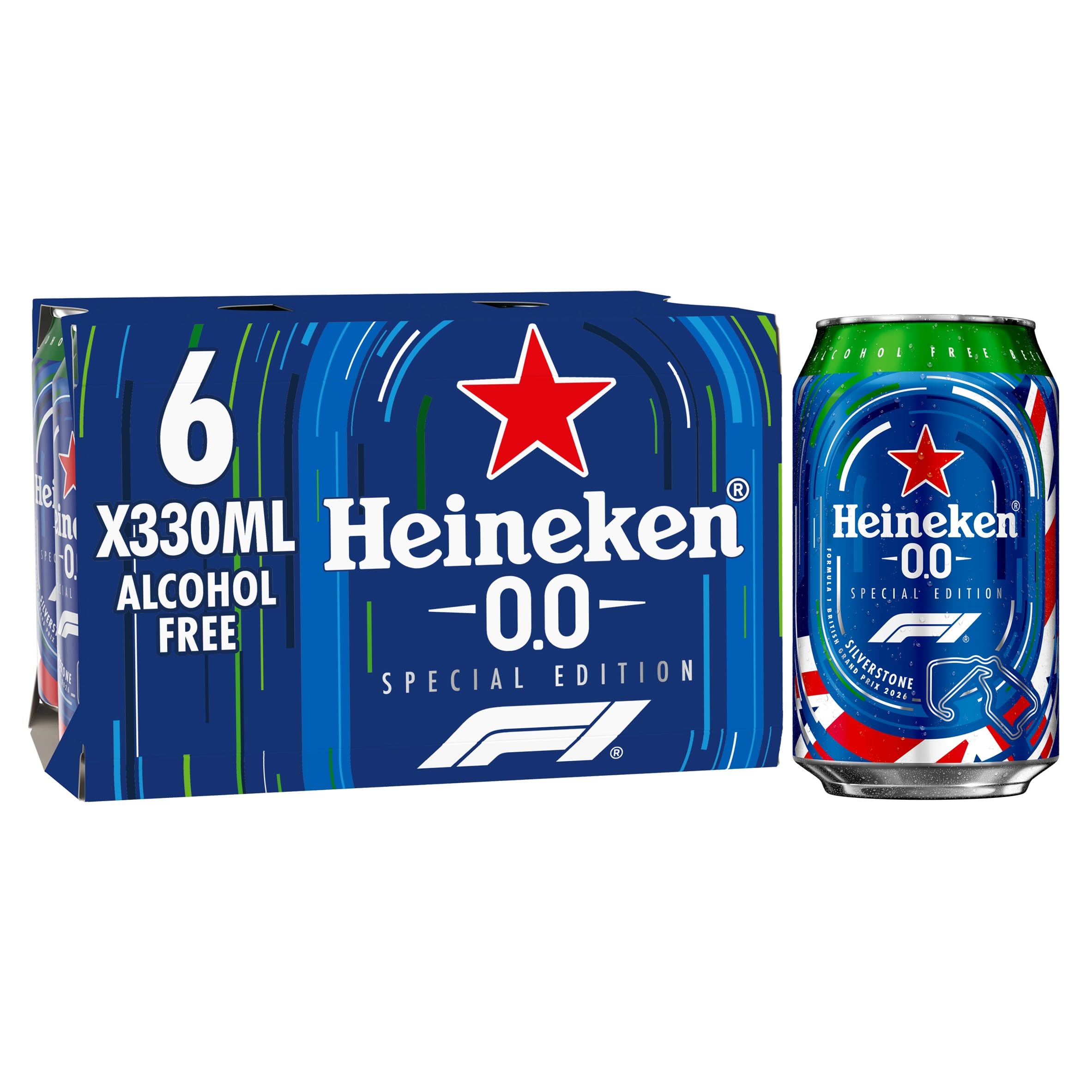 Heineken 0.0 Alcohol Free Beer Cans, 6x330 ml