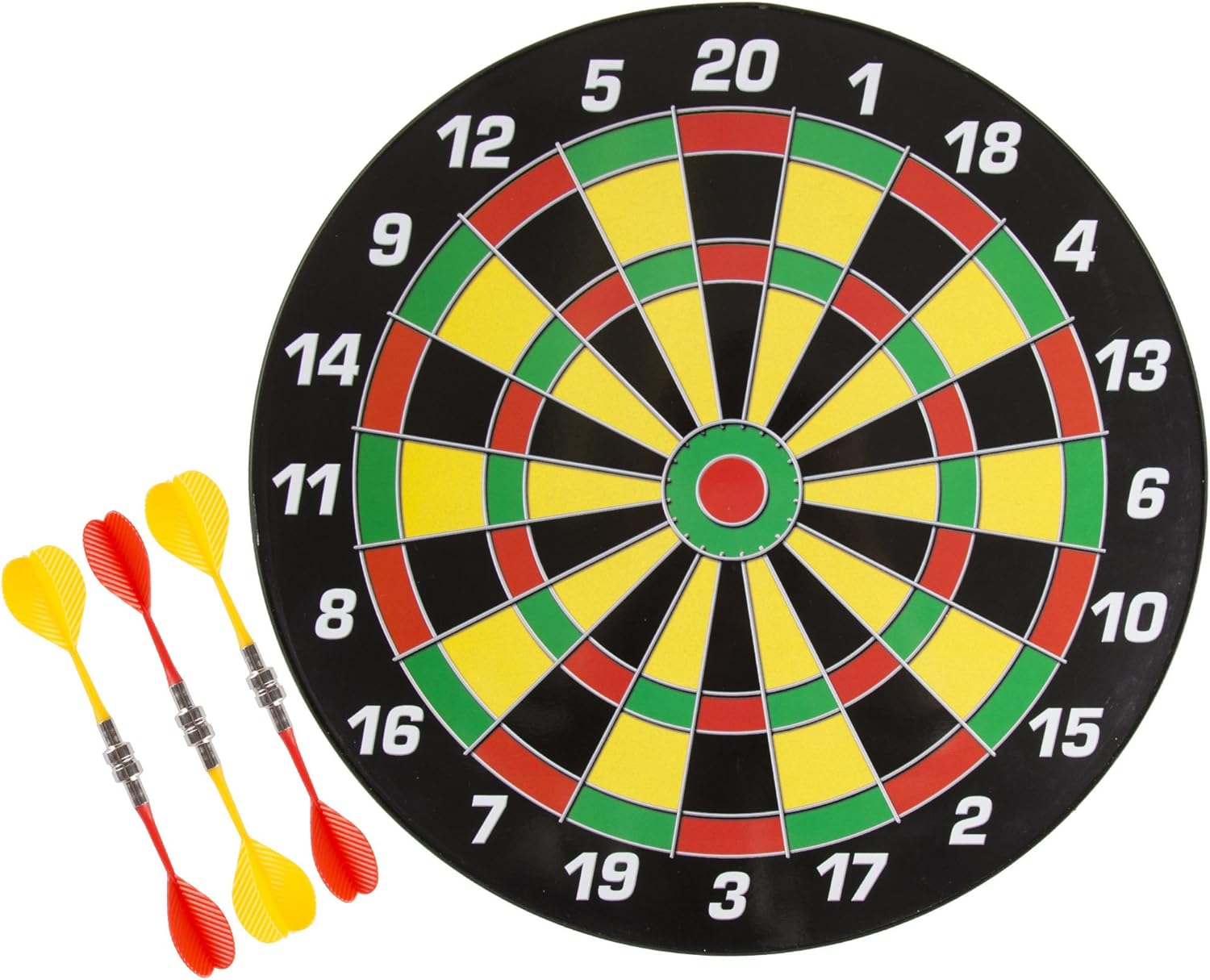 Dart Board Set with 16 inch Board, 6 Colorful