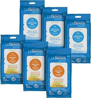 Dr. Brown's Bottle, Pacifier & Baby Wipes, Naturally Cleaning, 40 Count, 3 Pack