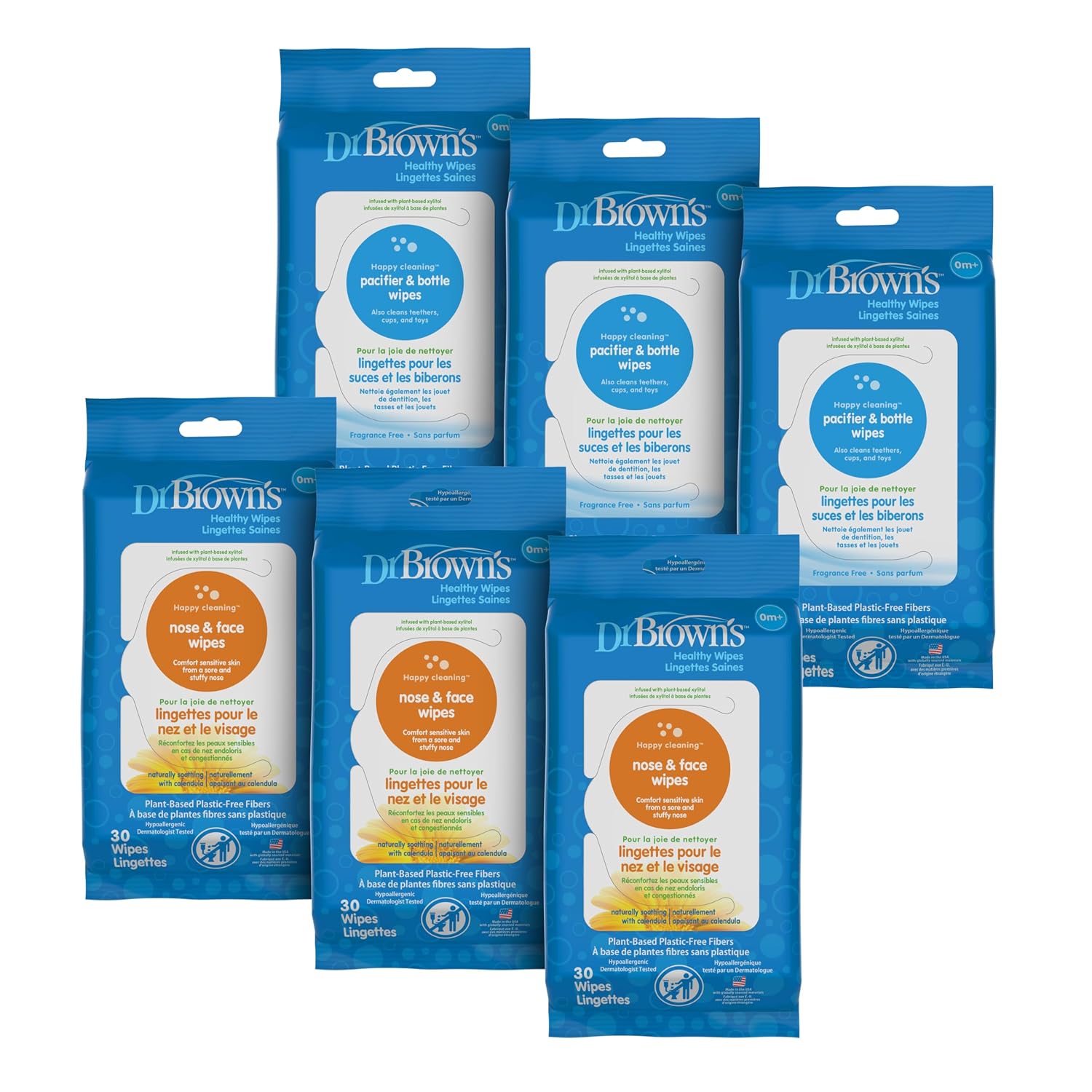 Dr. Brown's Bottle, Pacifier and Baby Wipes, Naturally Cleaning, 40 Count, 3 Pack