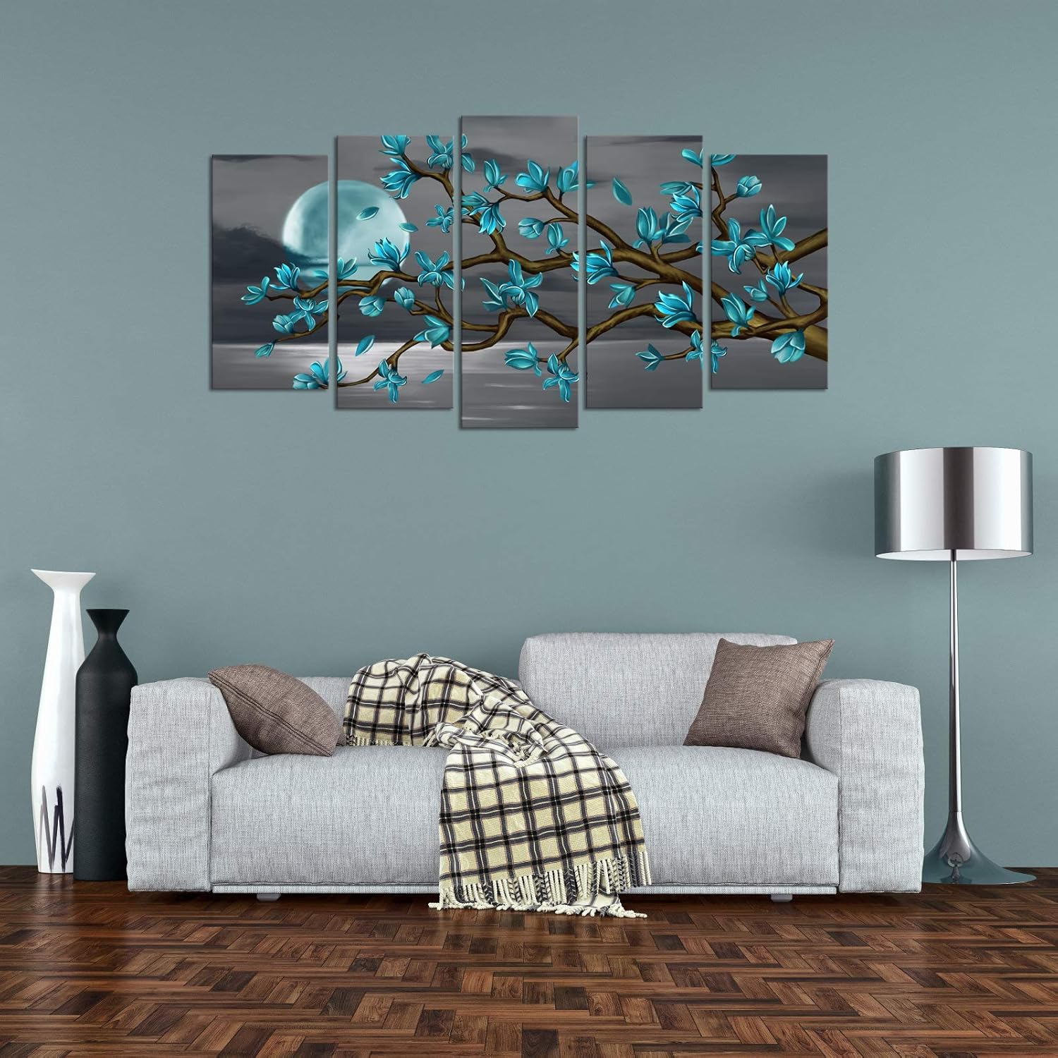 Weekly Top Sale Visual Art Decor Beautiful Flowers Wall Art Abstract Teal Magnolia Blossom Over Sea Canvas Prints Gallery Wrap Floral Decoration Modern Living Room Bedroom Home Artwork Gift (W-60xH-32) Lowest Price Visual Art Decor Beautiful Flowers Wall Art Abstract Teal Magnolia Blossom Over Sea Canvas Prints Gallery Wrap Floral Decoration Modern Living Room Bedroom Home Artwork Gift (W-60xH-32)