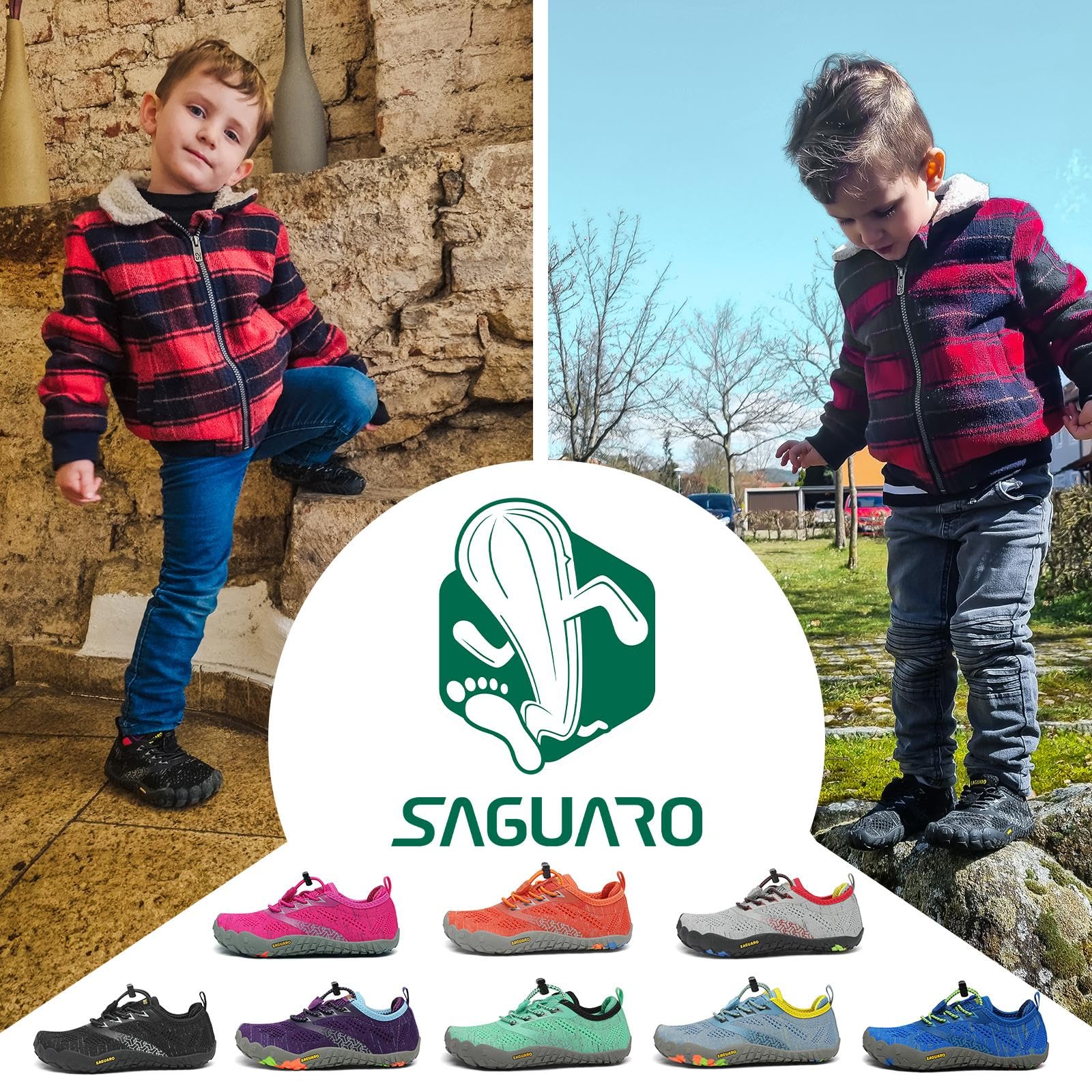 Detailansicht der flexiblen Sohle der SAGUARO Kinder Barfußschuhe.