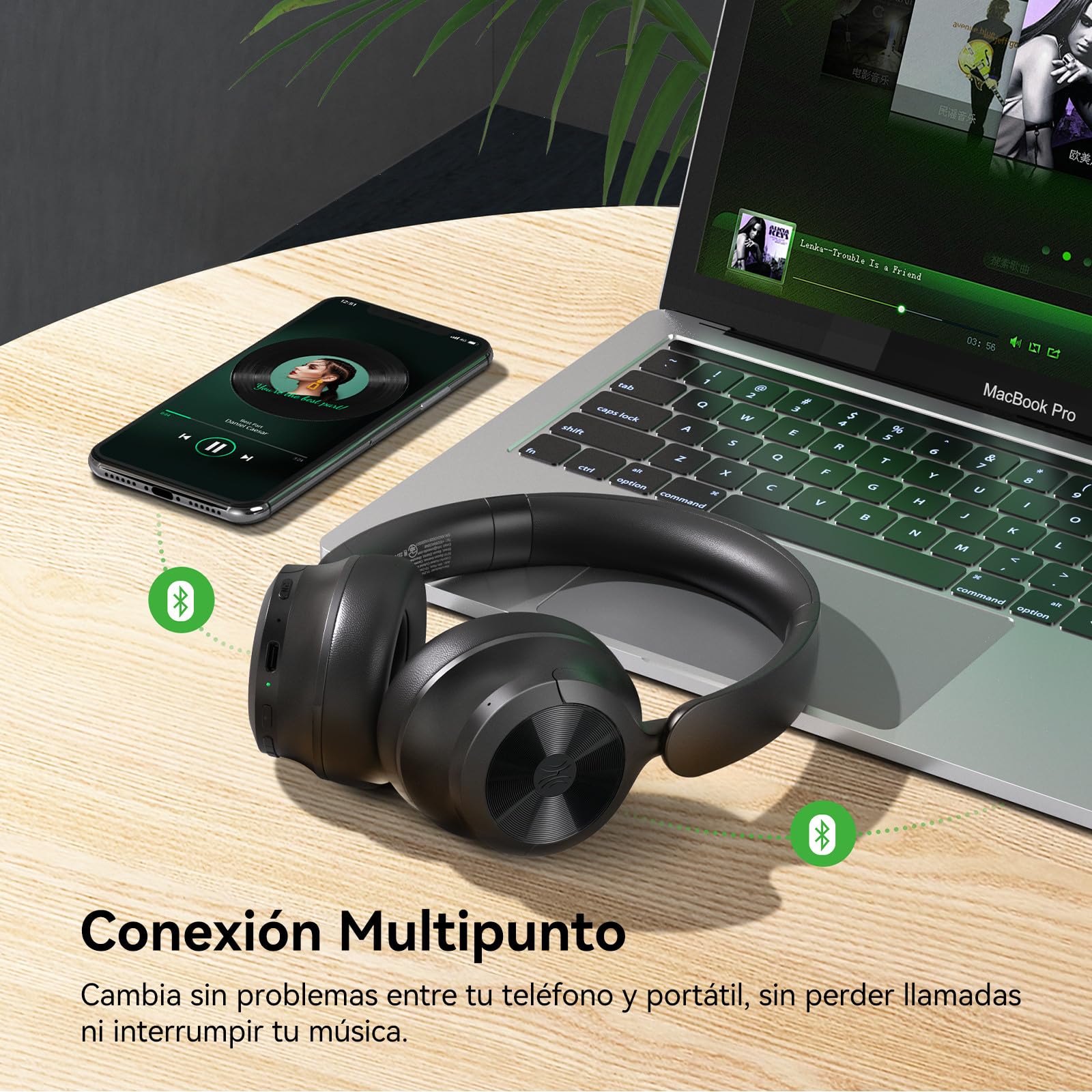 OneOdio Focus A1 Pro Auriculares On-Ear Inalámbricos con Cancelación Ruido