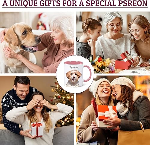 Miniatura 7 de Taza personalizada para mamá de perro, taza de perro personalizada con nombre de foto de mascota, tazas de café de perro para mujeres, taza