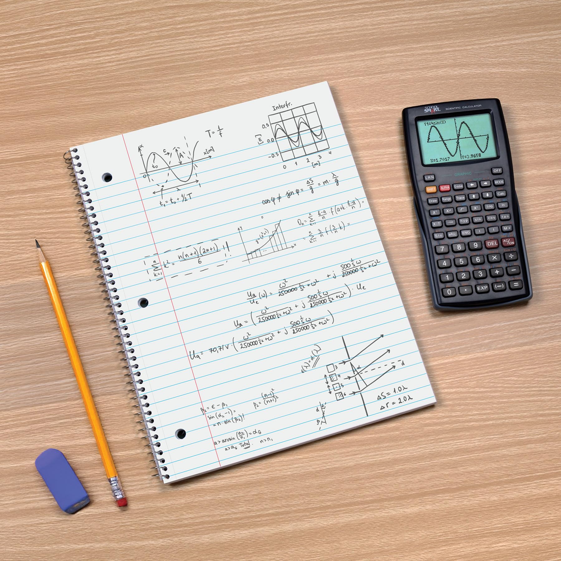 Oxford Cuadernos en espiral, paquete de 24, regla ancha, 70 hojas, 8 x 10.5 pulgadas, cubiertas primarias, páginas perforadas, 1 cuaderno de asignaturas con tabla de conversión para escuela, hogar y
