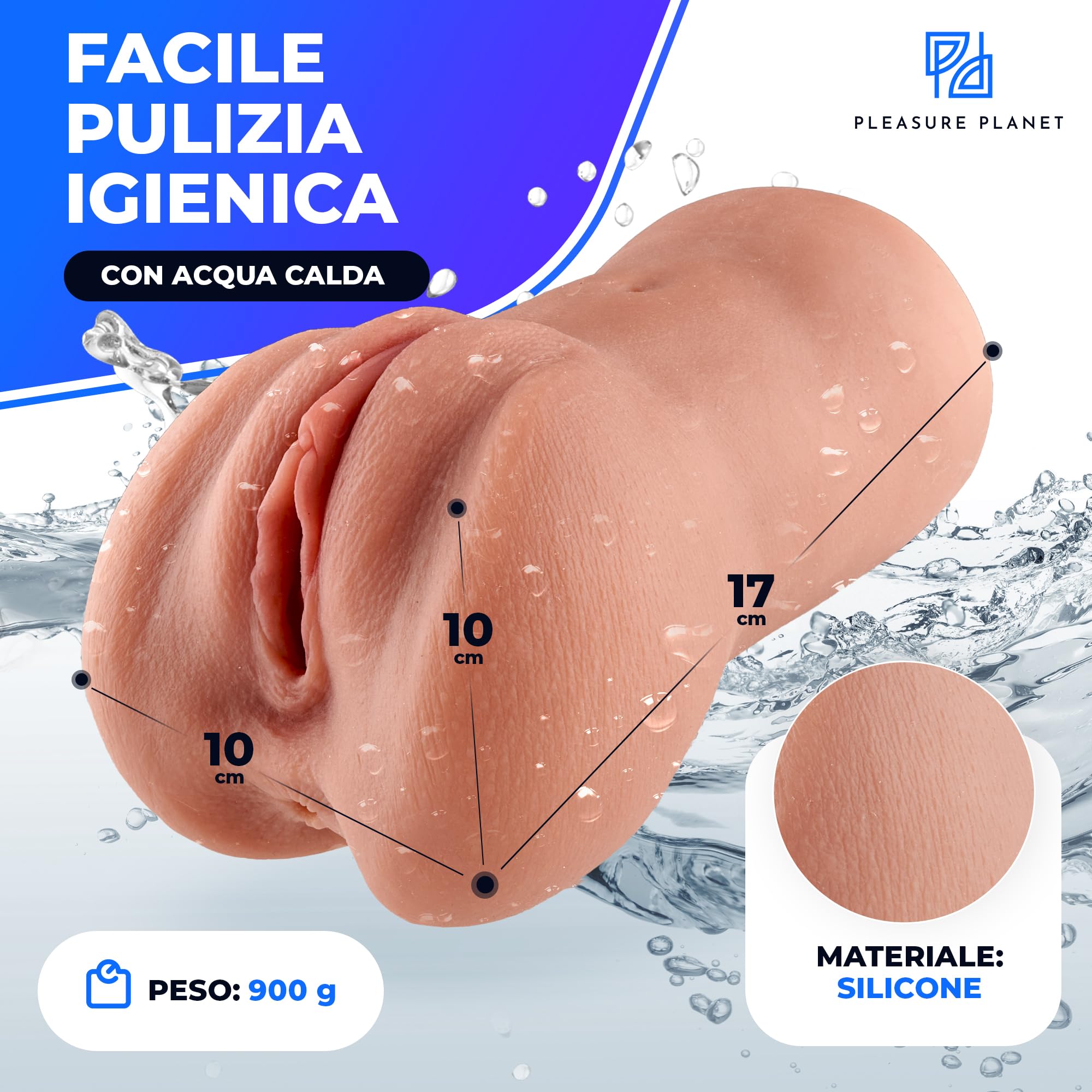 Masturbatore per Uomo [Pocket Pussy] Realistico in Silicone - Set di 3 anelli e lubrificante | Sex Toys, Masturbazione Maschile, Masturbatore per Uomini, Artificiale per Sesso, Vaginale e Anale Finta