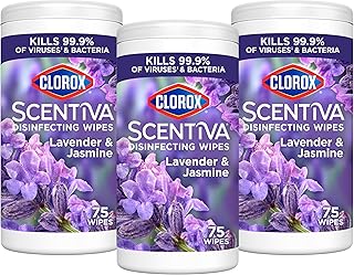 Clorox Scentiva Disinfecting Wipes, Lavender and Jasmine (Pack of 3)