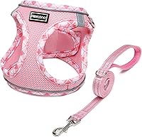 Mercano No-Choke Step-in Dog Harness & Leash Set for Small Dogs Cats - Reflective Breathable Mesh, Pink M, Safety Buckle (4.6/5 Stars)