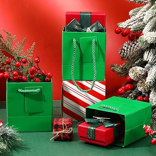 Miniatura 5 de 50 mini bolsas de regalo, bolsas de papel a granel con etiquetas de regalo, bolsas de regalo de papel extra pequeñas con asas para el día de San