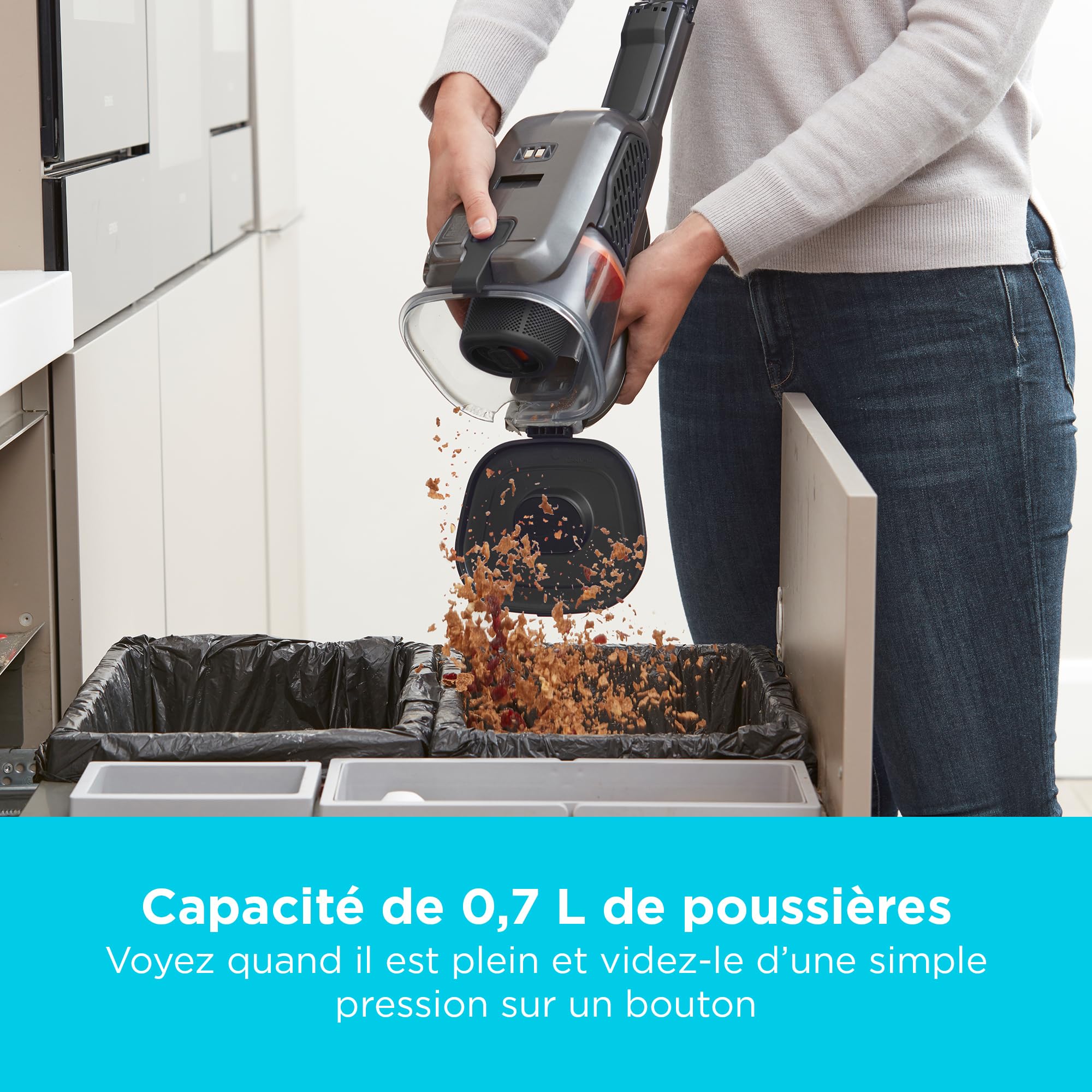 BLACK+DECKER - Aspirateur à main sans fil 18V avec batterie de 36 Wh et station de charge, BHHV520BT-QW