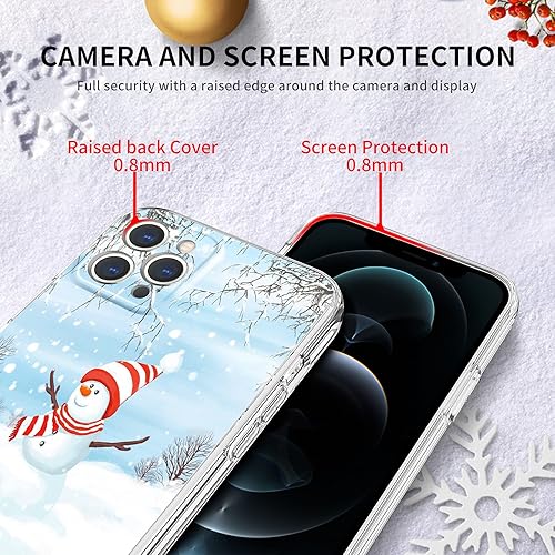 Miniatura 2 de Newseego Compatible con iPhone 12 Pro Max Funda de Navidad, serie a prueba de golpes, policarbonato duro anti-amarillo + cubierta protectora de TPU