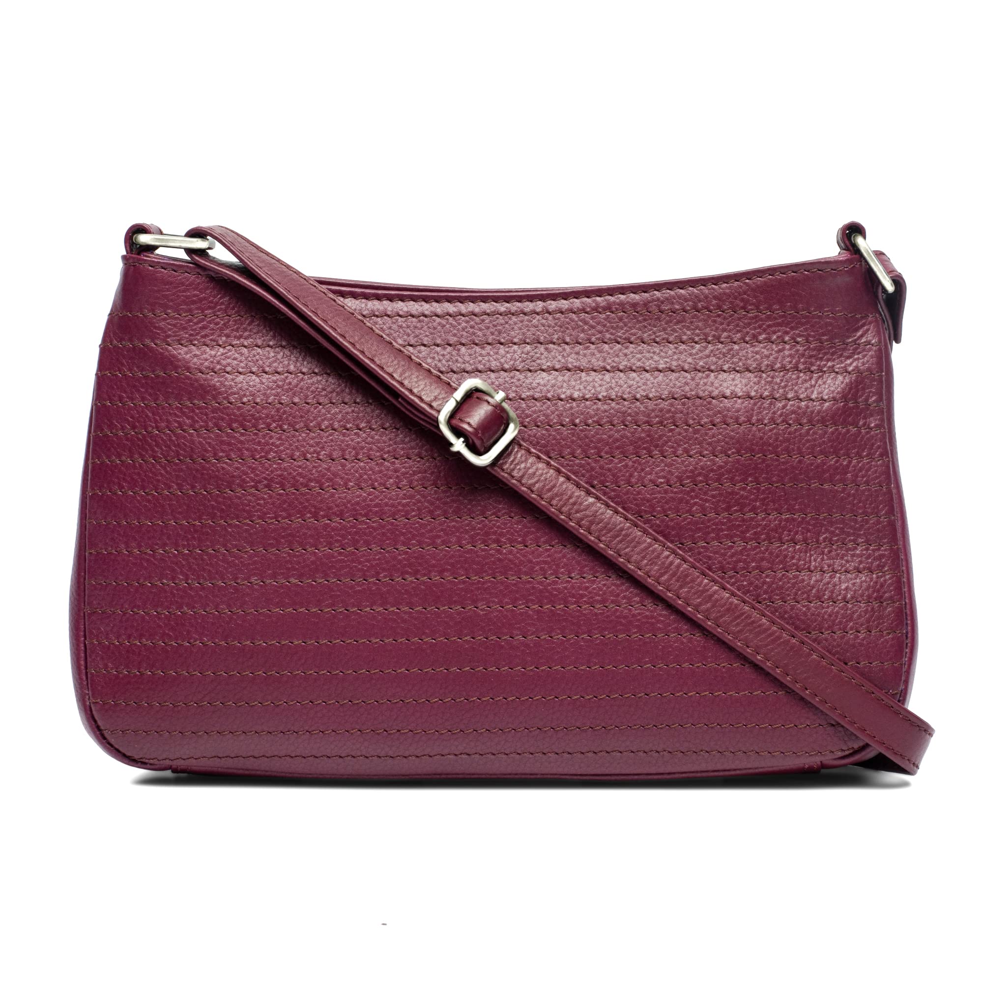 MAI SOLI Missy Genuine Leather Mini Crossbody Sling Bag || Trendy Stylish Crossbody Bags For Girls Daily Use | Messenger Bag for Girls and Women & Zip Closure with Adjustable Straps - Plum (B0B97THWY6) Amazon Price History, Amazon Price Tracker