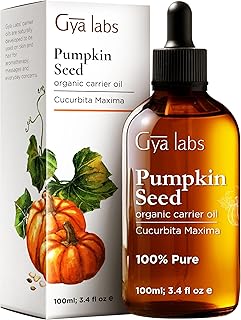 Gya Labs Organic Pumpkin Seed Oil for Hair - Cold Pressed Unrefined Natural Pumpkin Seed Carrier Oil for Skin, Body, Face,...