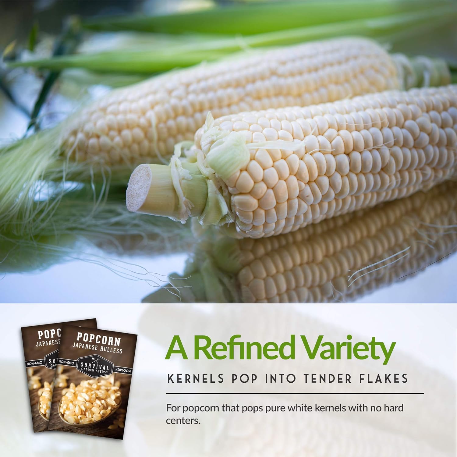 Survival Garden Seeds - Japanese Hulless Popcorn Seed for Planting - Packet with Instructions to Plant and Grow in Your Home Vegetable Garden - Non-GMO Heirloom Variety : Patio, Lawn & Garden