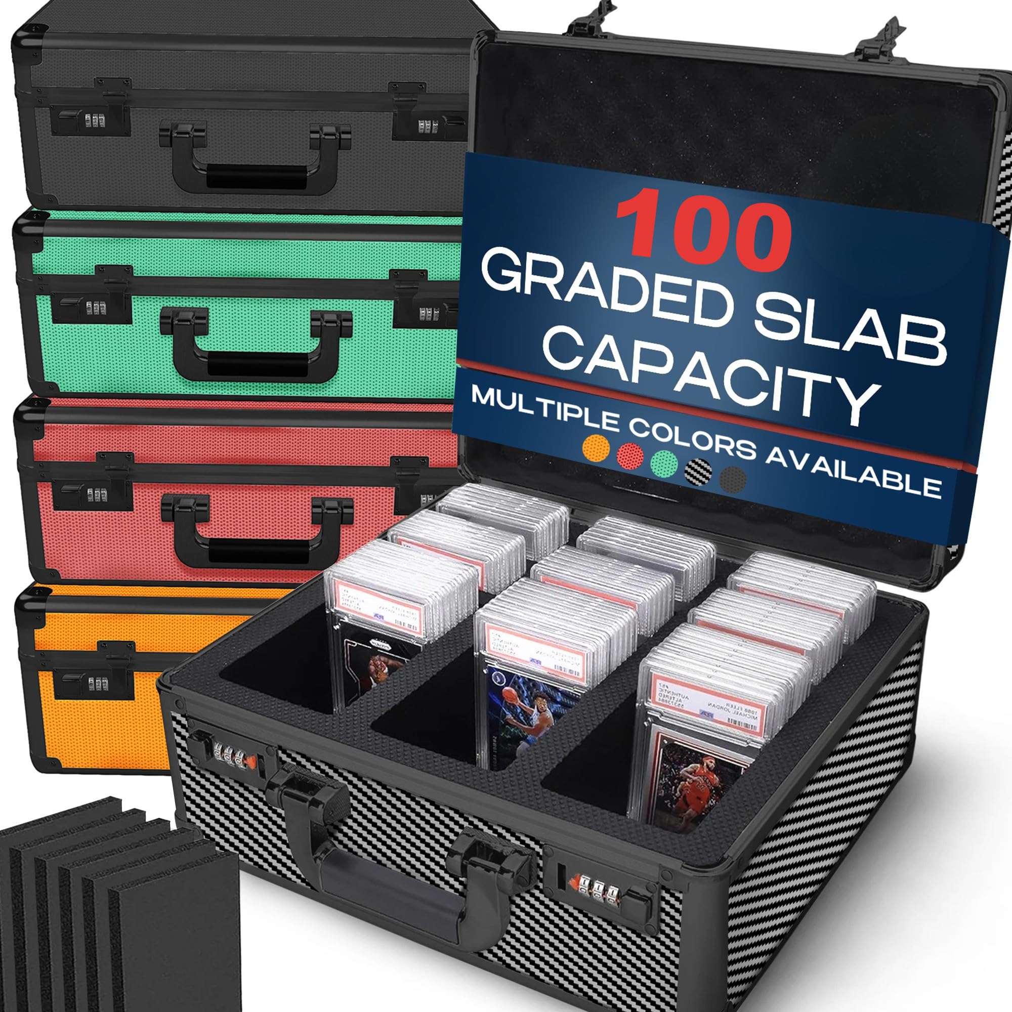 VALUN 100+ Premium Graded Card Storage Box - PSA Slab Case for Sports Cards