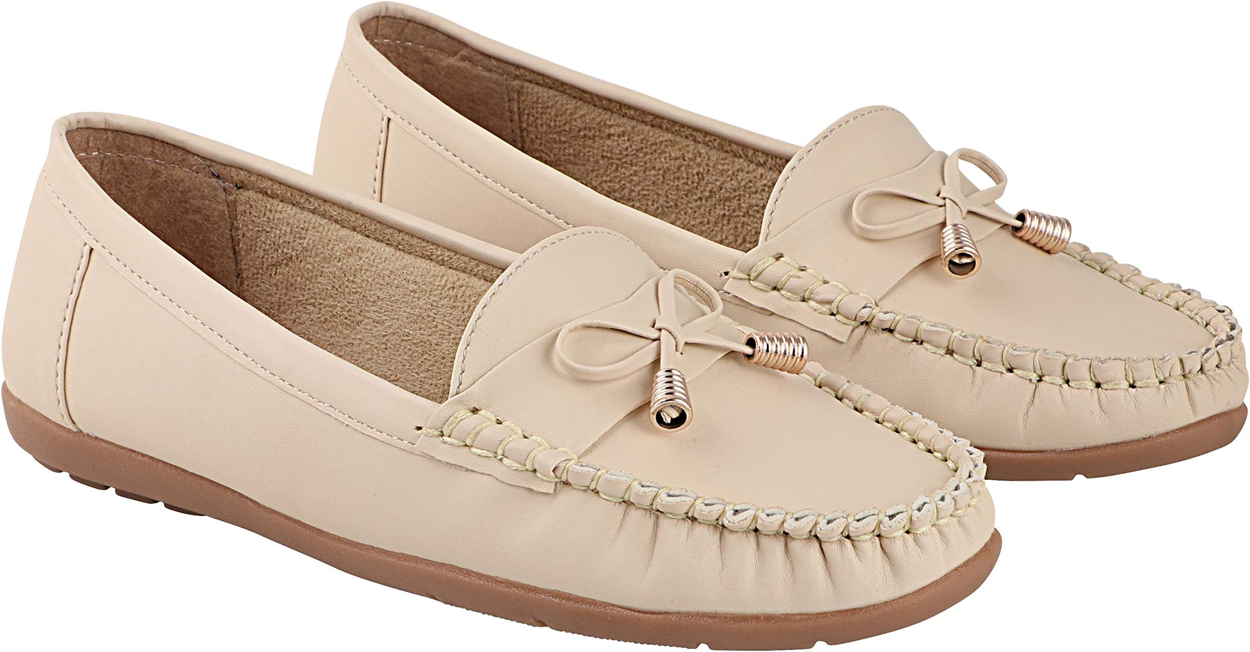 Women's Stylish Casual Loafers | Comfortable Slip-On Flat Shoes with Bow Design & Soft Sole for Daily Footwear