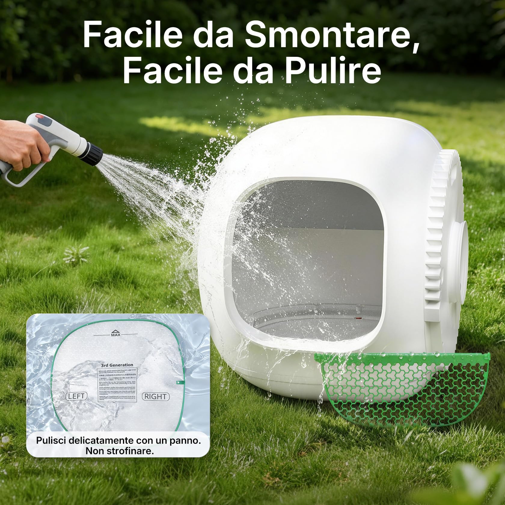 PETKIT PUROBOT MAX 3 Lettiera Gatto Autopulente, Ampio Ingresso, Spazio 76L, Doppio Sistema Deodorante, Design Anti-Perdite, xSecure Anti-Intrappolamento, Controllo App, Ideale per Famiglie Multigatto
