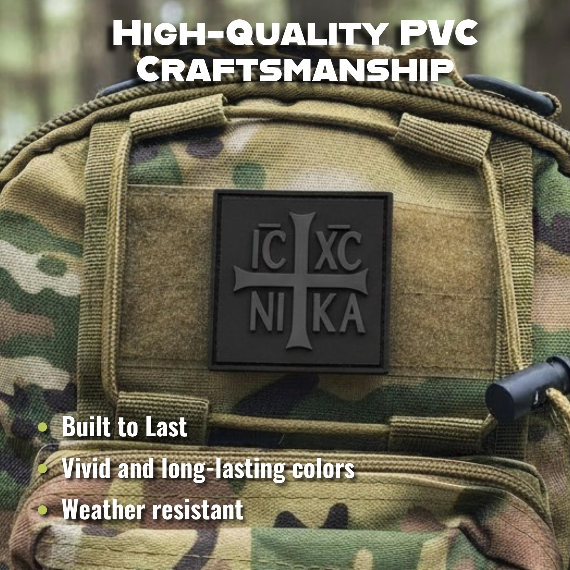 Amazon.com: Orthodox Cross PVC Patch ICXC Nika 2x2” – Blackout