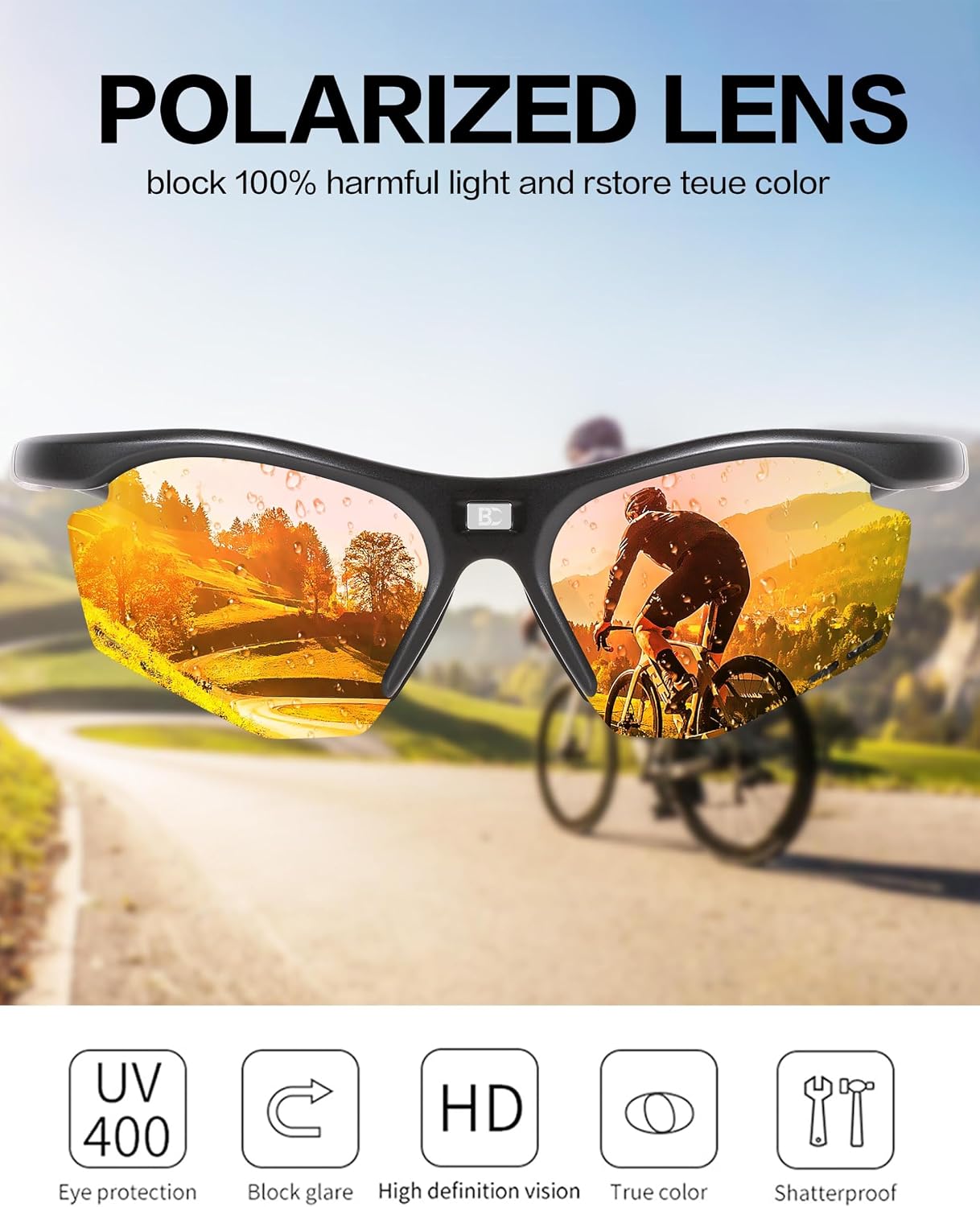 BIRCEN Sport Polarized Sunglasses for Men - Women:UV Protection Shades for Fishing Driving Cycling Running