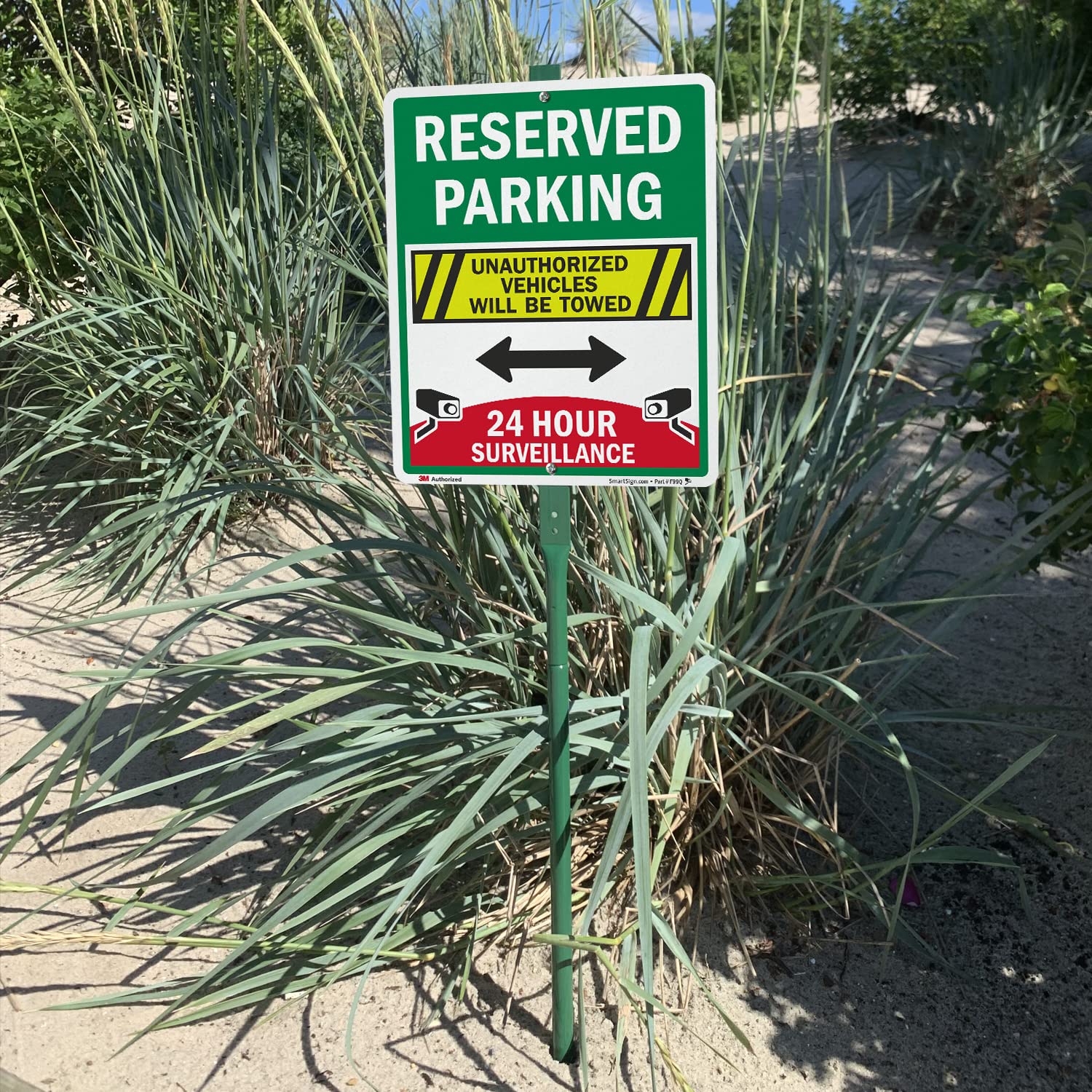 SmartSign „Reserved Parking“ Schild – Reflektierend, 25,4x35,6 Cm, Aluminium, 24h Überwachung