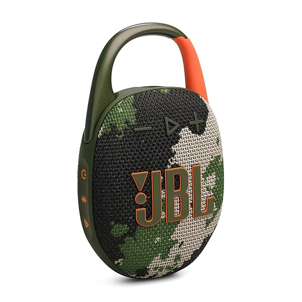 JBL Clip 5 - Ultra-Portable, Waterproof & Dustproof Bluetooth Speaker, Big Pro Sound with Punchy bass, Integrated Carabiner, Up to 12 Hours of Play, Made in Part with Recycled Materials (Black)