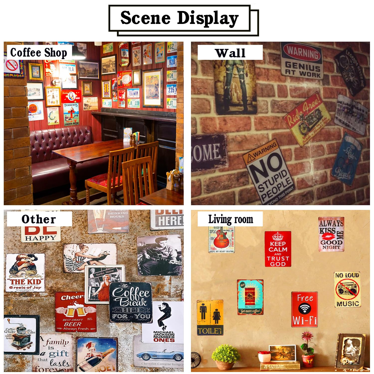 Retro Metall-Schild Connecticut - Dekorative Wandplakette 15x30 Cm