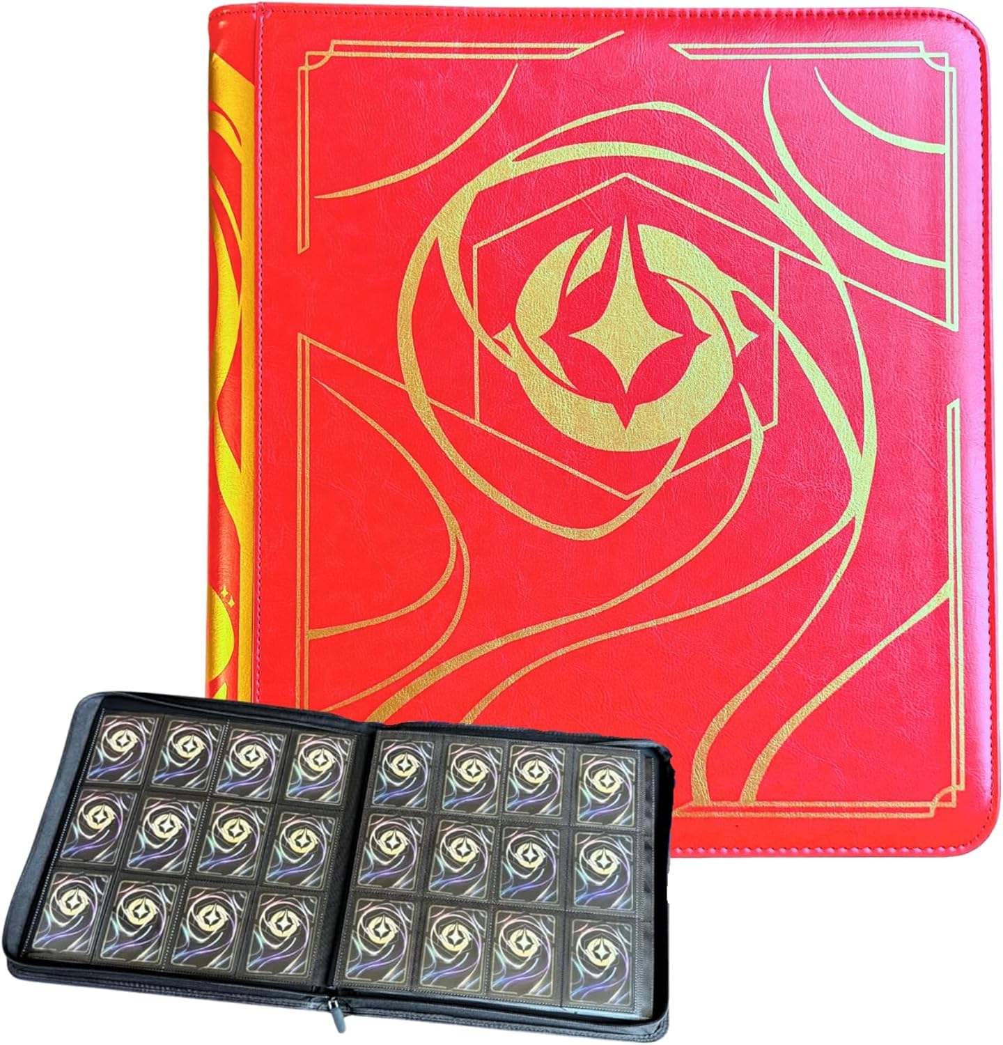 Premium Silly Bear Emporium Lorcana Lore Book Themed 480 Side-Loading Pocket Binder for TCG Trading Cards | Compatible with Lorcana, Yugioh, One Piece, Pokemon, Magic | 12 Pockets Per Page (Sapphire)