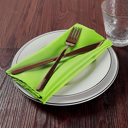 Miniatura 6 de Cupuamon Servilletas de tela de 20 x 20 pulgadas, lavables de poliéster, servilletas de mesa suaves para bodas, fiestas, cenas, banquetes (verde