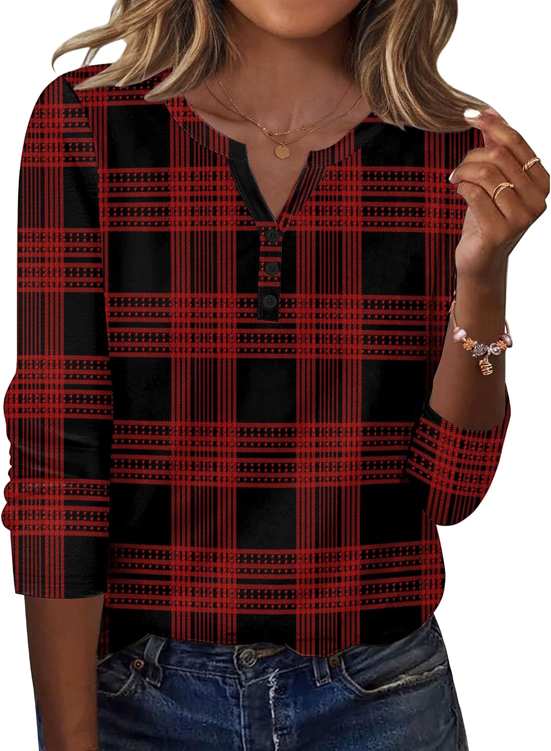 Zeagoo Long Sleeve Shirts for Women Casual V Neck Fall Tops Summer Blouses
